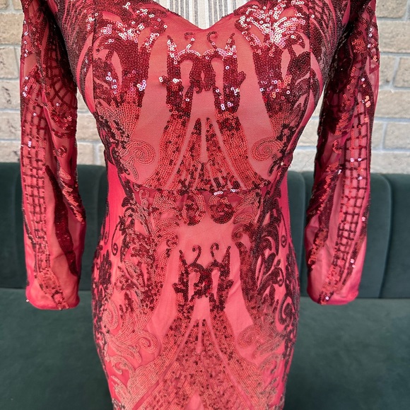 Women's Off Shoulder sleeve Sequins Mermaid Prom Gowns Evening Dress - Picture 5 of 7